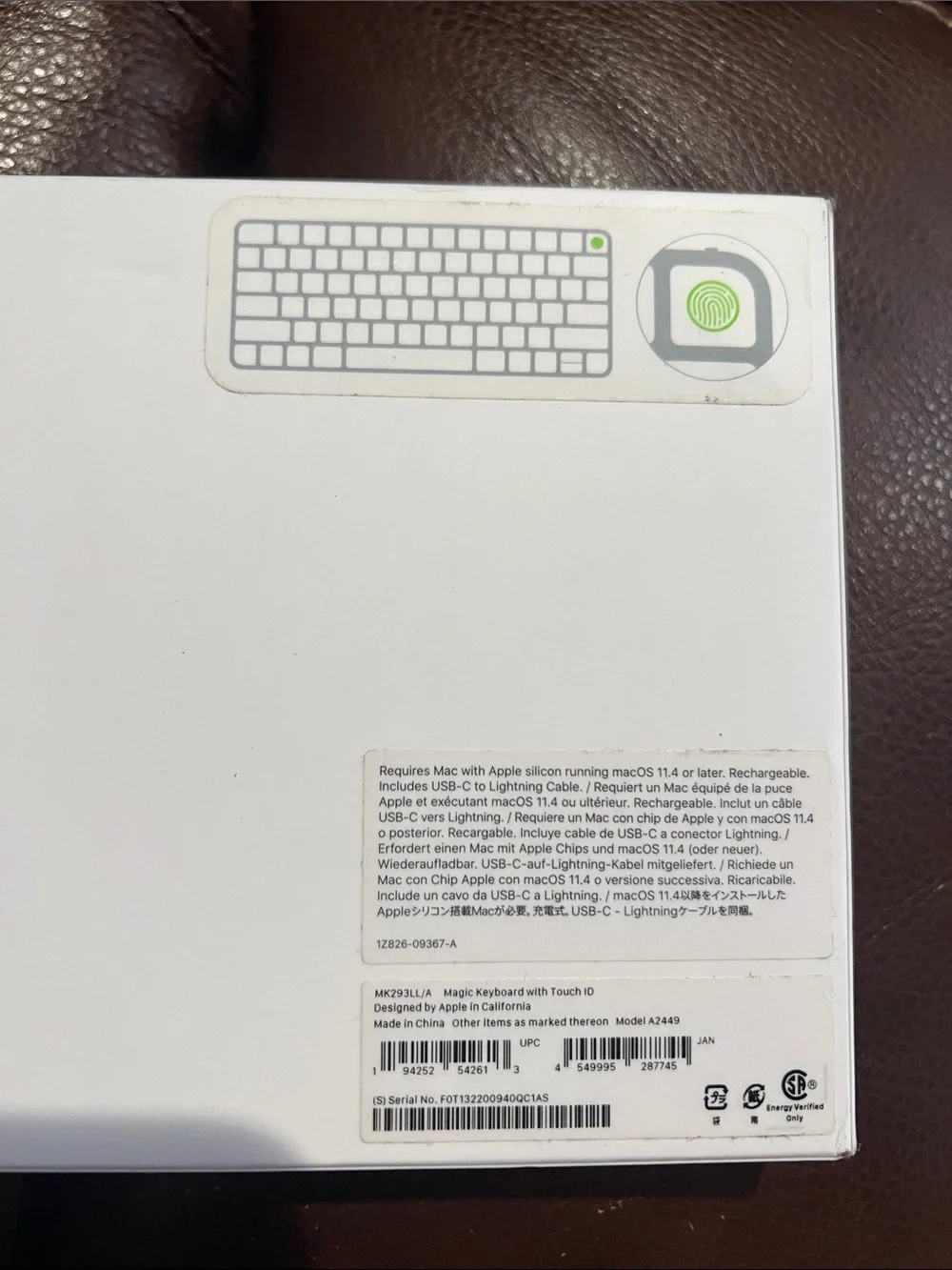 Apple Magic Keyboard with Touch ID - Silver and White